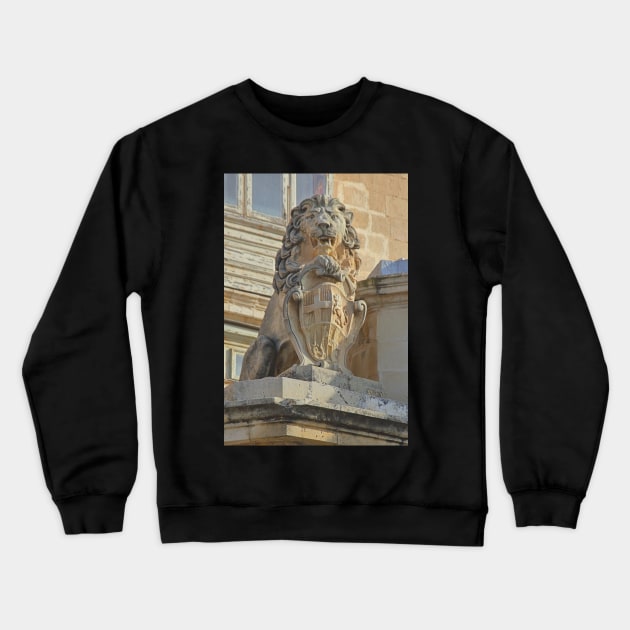 Rampant Lion with Shield, Valletta, Malta Crewneck Sweatshirt by Carole-Anne